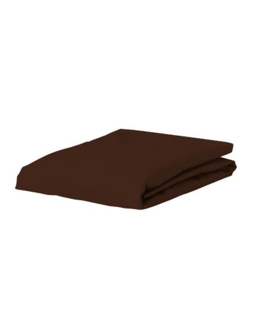 Hoeslakens | ESSENZA Hoeslakens Essenza Minte Hoeslaken Chocolate 90 X 200 Cm