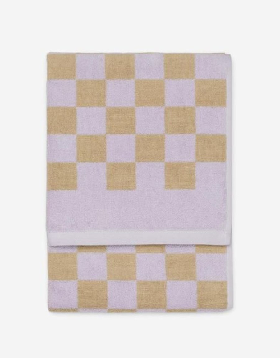 Handdoeken | Marc O'Polo Handdoeken Marc O'Polo Checker Lila Handdoek 70 X 140 Cm