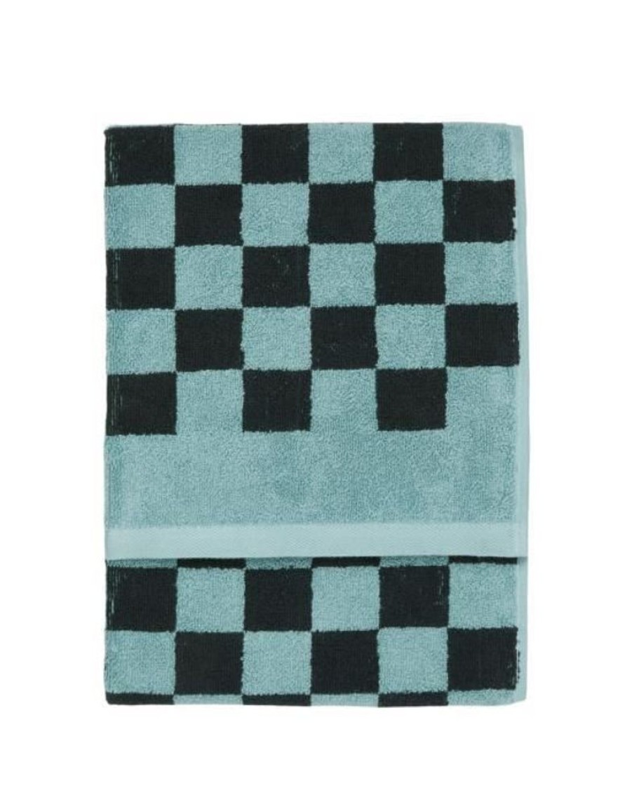 Handdoeken | Marc O'Polo Handdoeken Marc O'Polo Checker Aquamarine Handdoek 70 X 140 Cm