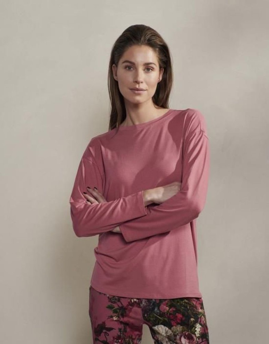 Shirts En Tops | ESSENZA Shirts En Tops Essenza Denna Uni Magnolia Pink Top Lange Mouw Xl