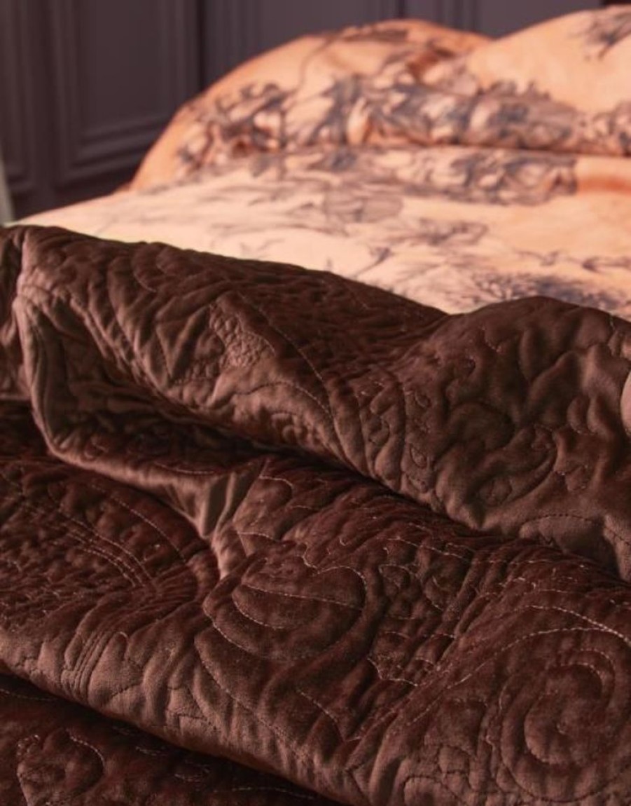 Spreien | ESSENZA Spreien Essenza Roeby Sprei Chocolate 220 X 265 Cm