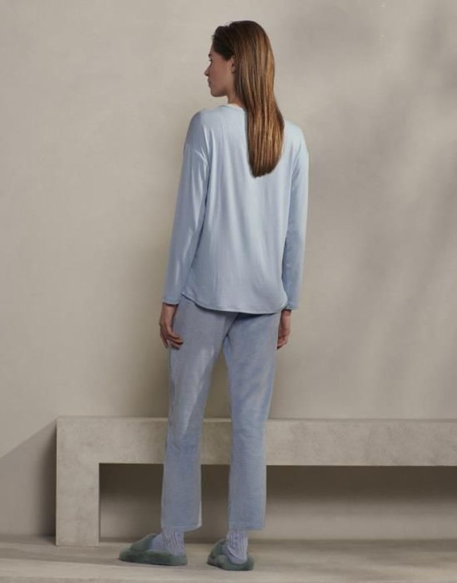 Shirts En Tops | ESSENZA Shirts En Tops Essenza Denna Uni Soft Chambray Top Lange Mouw Xl