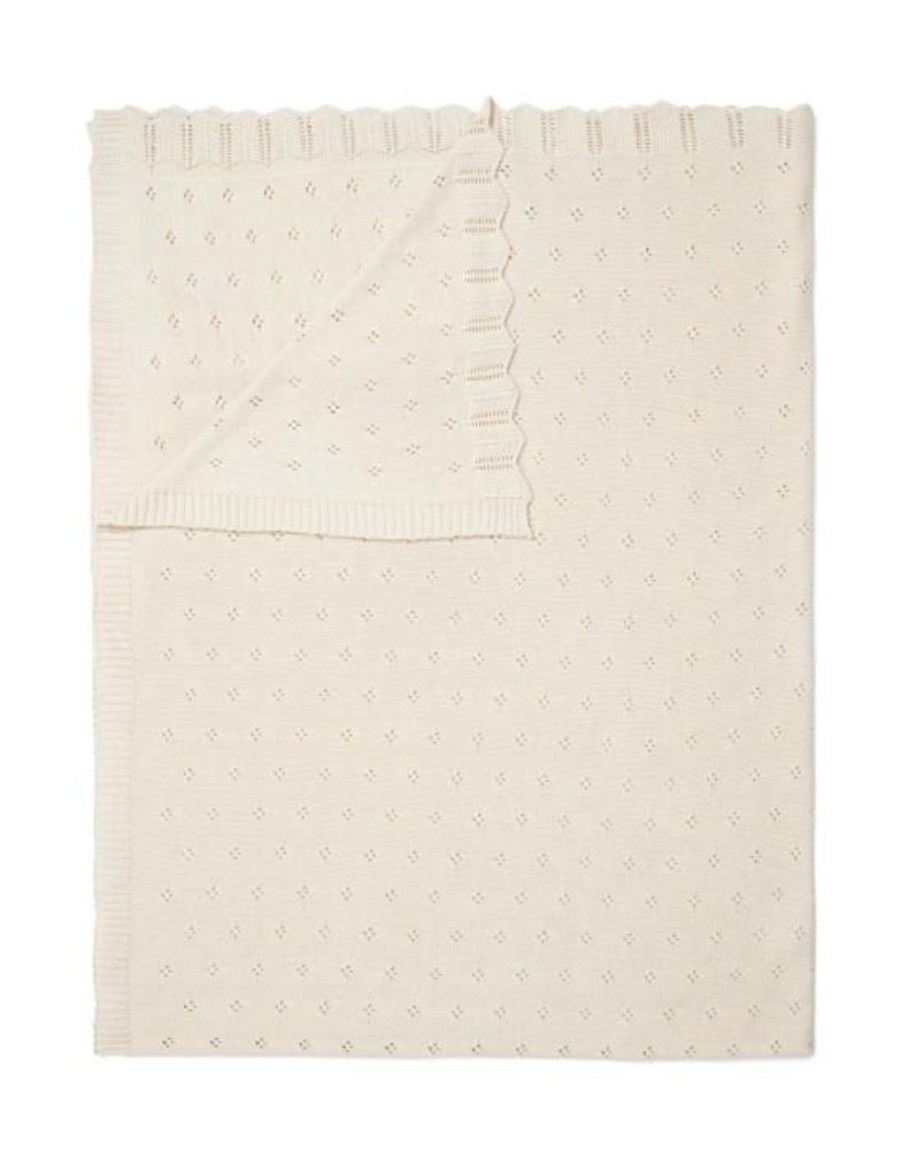 Plaids | ESSENZA Plaids Essenza Knitted Ajour Plaid Antique White 130 X 170 Cm