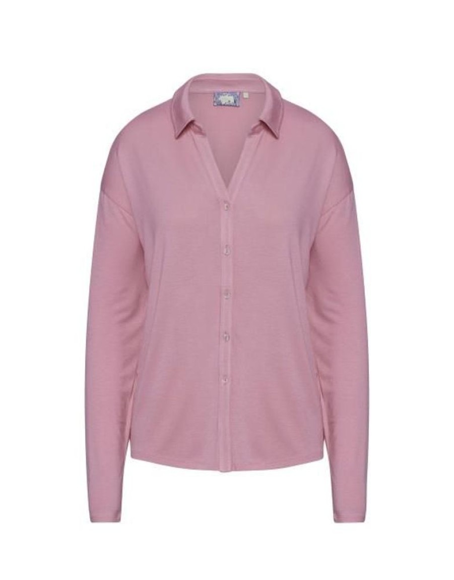 Shirts En Tops | ESSENZA Shirts En Tops Essenza Kae Uni Flowering Pink Top Lange Mouw S