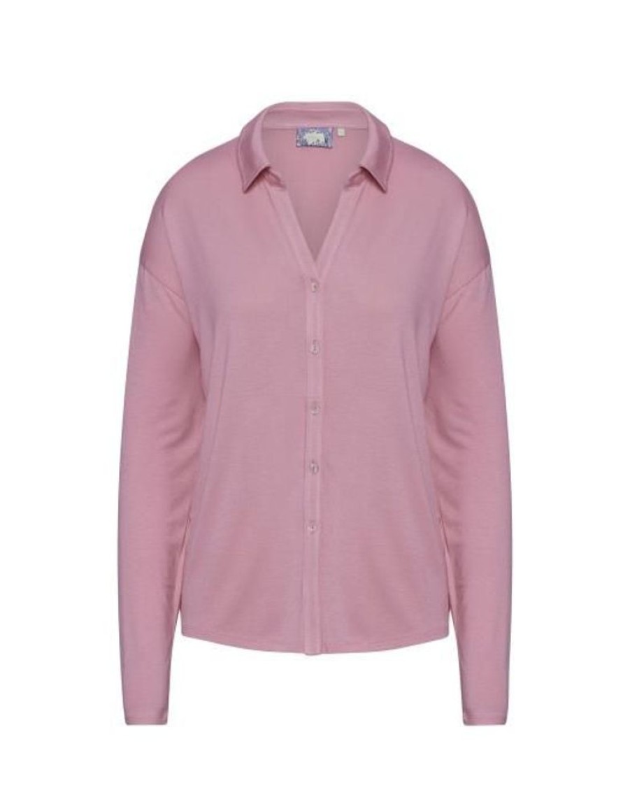 Shirts En Tops | ESSENZA Shirts En Tops Essenza Kae Uni Flowering Pink Top Lange Mouw Xxl