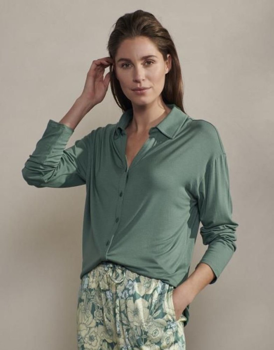 Broeken | ESSENZA Broeken Essenza Mare Camille Reef Green Lange Broek L