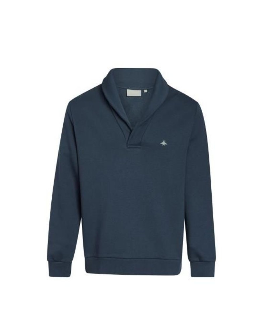 Truien En Vesten | ESSENZA Truien En Vesten Essenza Otus Uni Deep Sea Blue Sweater L