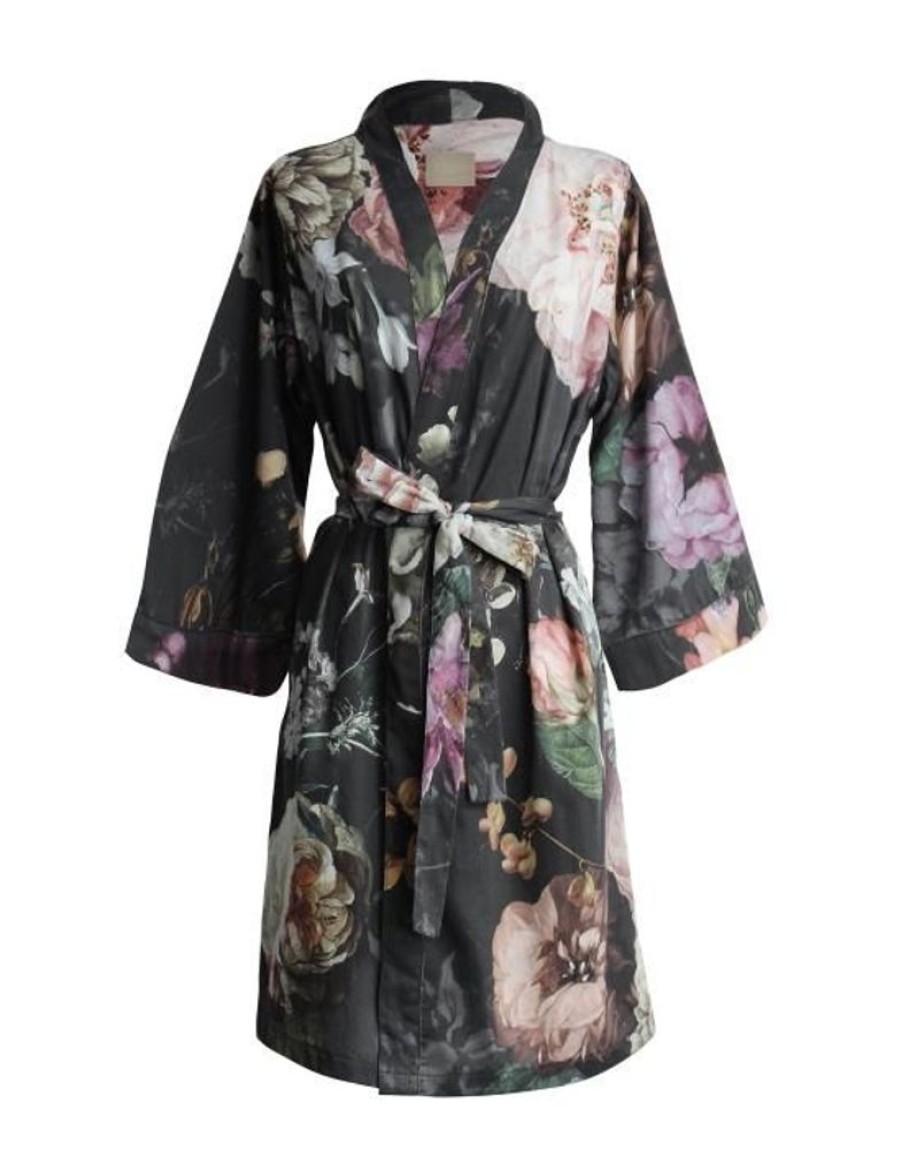 Kimono'S | ESSENZA Kimono'S Essenza Sarai Fleur Festive Blooming Black Kimono Xs