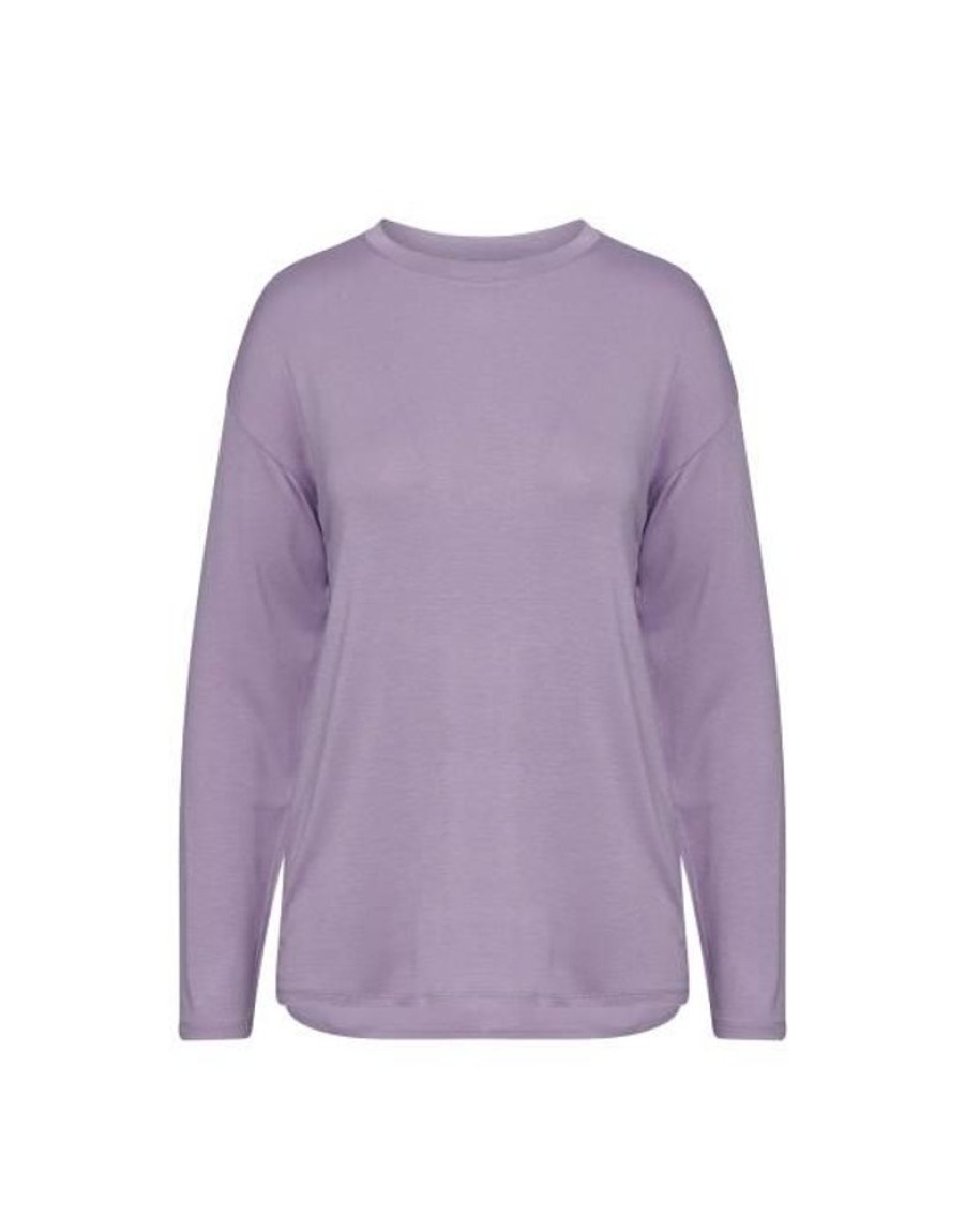 Shirts En Tops | ESSENZA Shirts En Tops Essenza Denna Uni Purple Violet Top Lange Mouw Xl