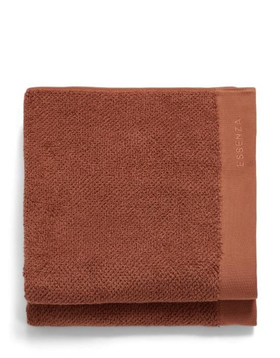 Handdoeken | ESSENZA Handdoeken Essenza Connect Organic Uni Handoekset Warm Brown 60 X 110 Cm Set