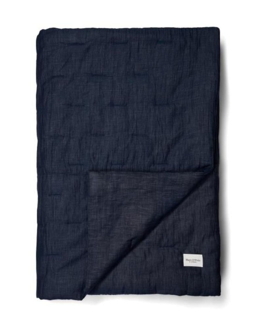 Spreien | Marc O'Polo Spreien Marc O'Polo Soletta Dark Navy Sprei 180 X 265 Cm