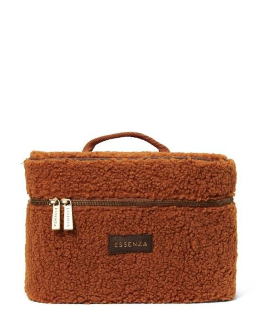 Toilettassen | ESSENZA Toilettassen Essenza Tracy Teddy Beauty Case Leather Brown One Size