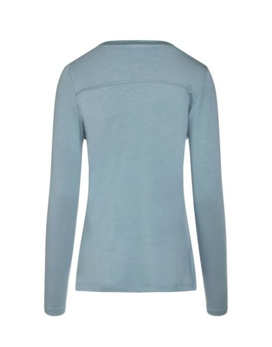 Shirts En Tops | ESSENZA Shirts En Tops Essenza Luyza Uni Majestic Blue Top Lange Mouw L