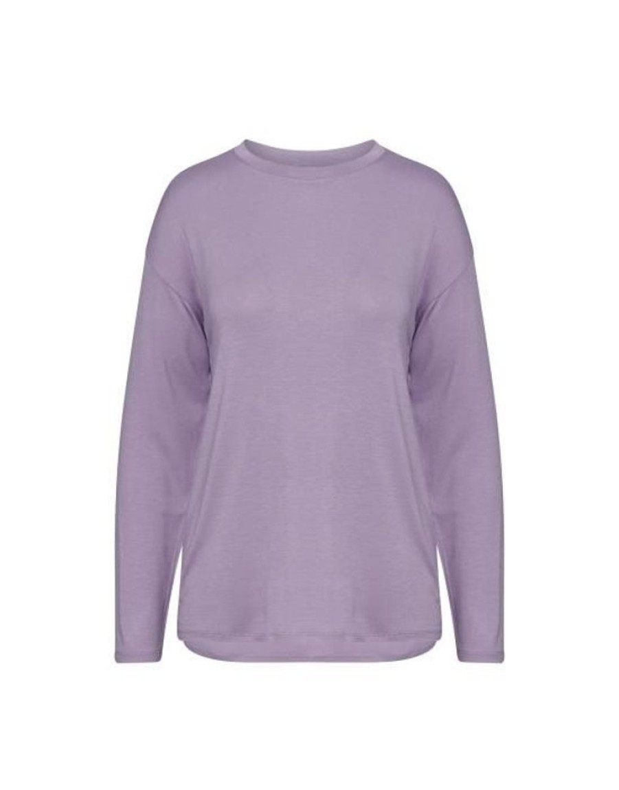 Shirts En Tops | ESSENZA Shirts En Tops Essenza Denna Uni Purple Violet Top Lange Mouw S