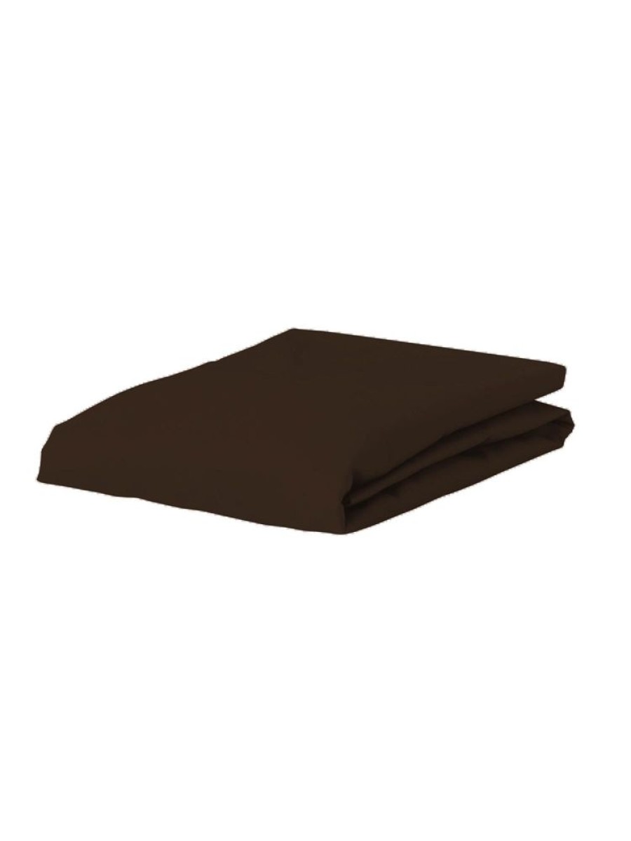 Hoeslakens | ESSENZA Hoeslakens Essenza The Perfect Organic Jersey Hoeslaken Chocolate 140-160 X 200-220 Cm