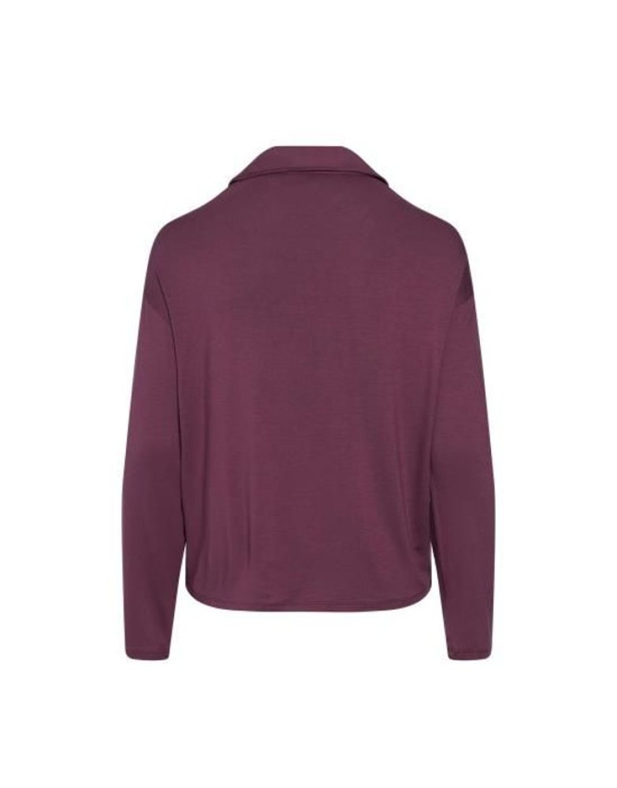 Shirts En Tops | ESSENZA Shirts En Tops Essenza Kae Uni Plum Wine Top Lange Mouw M