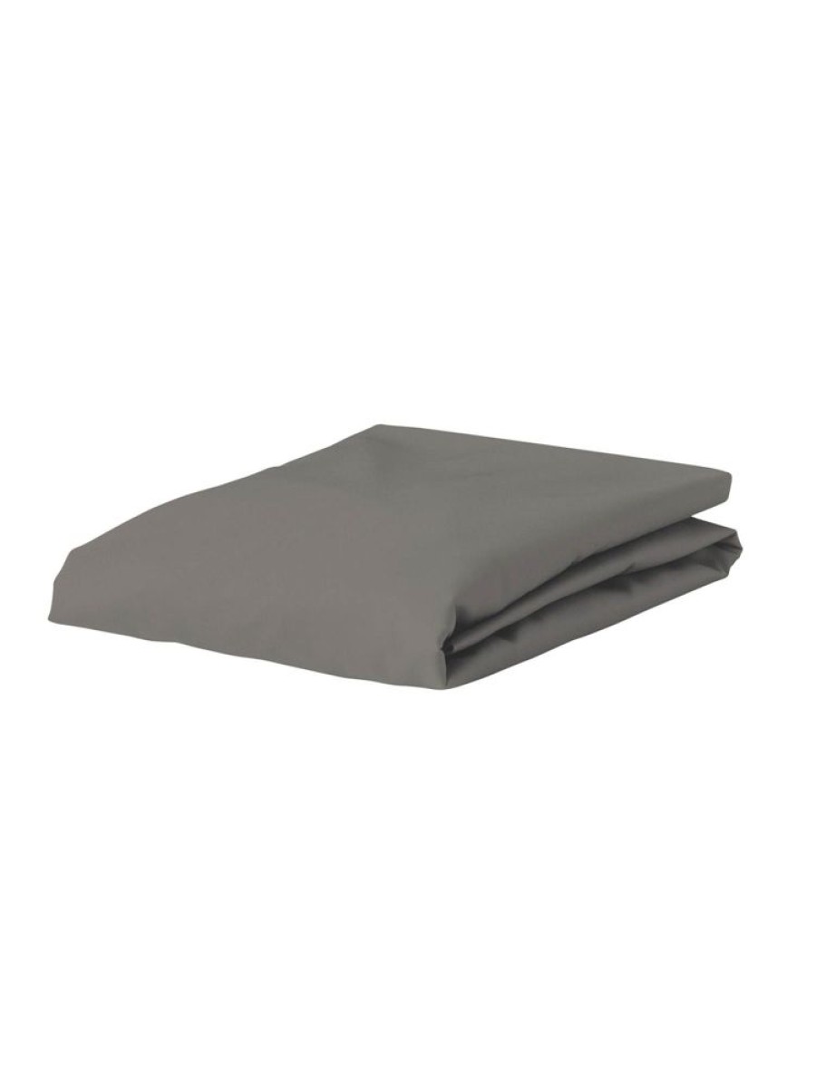 Hoeslakens | ESSENZA Hoeslakens Essenza The Perfect Organic Jersey Hoeslaken Steel Grey 180-200 X 200-220 Cm