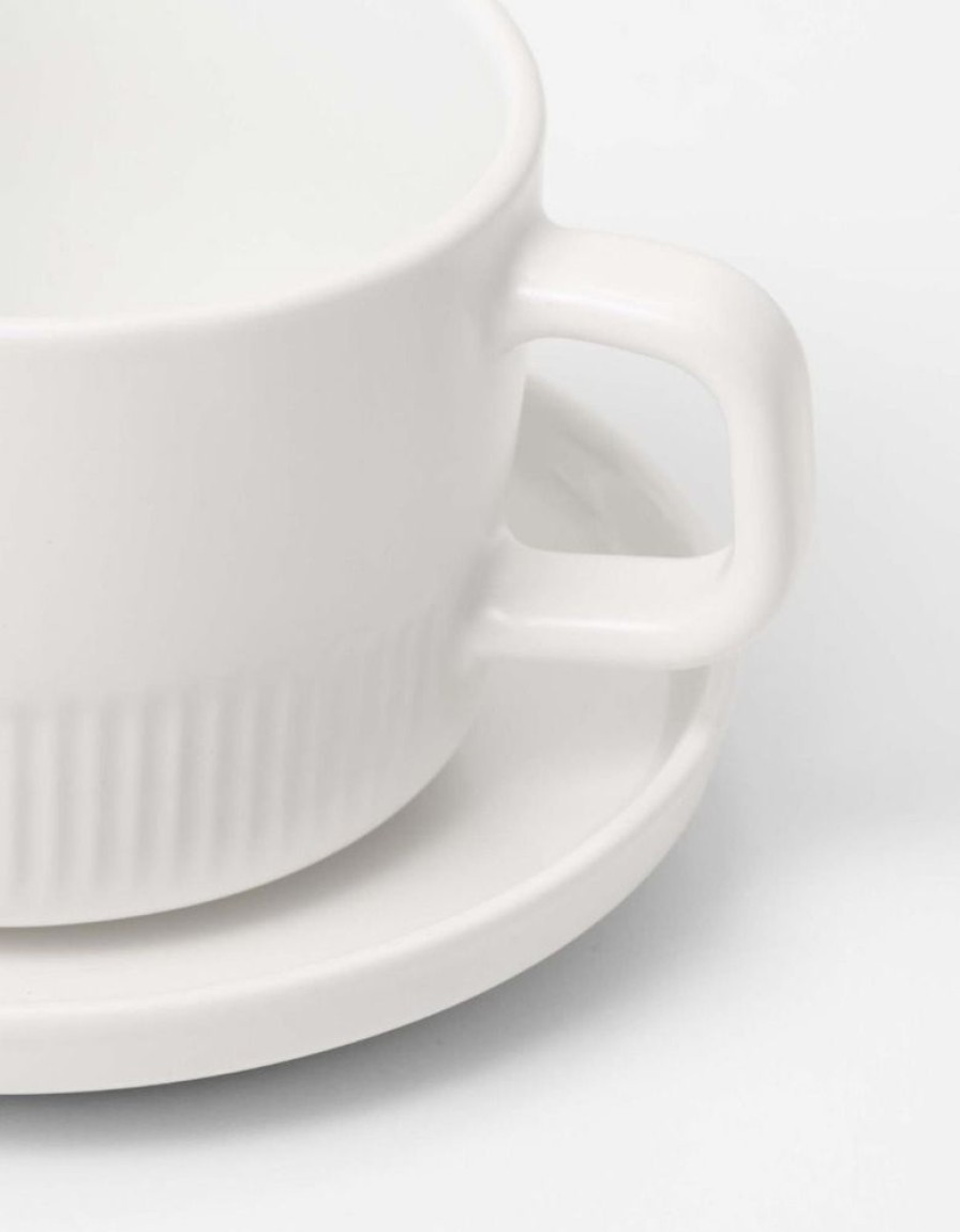 Koffie En Thee | Marc O'Polo Koffie En Thee Marc O'Polo Moments Kop En Schotel Chalk White 20 Cl