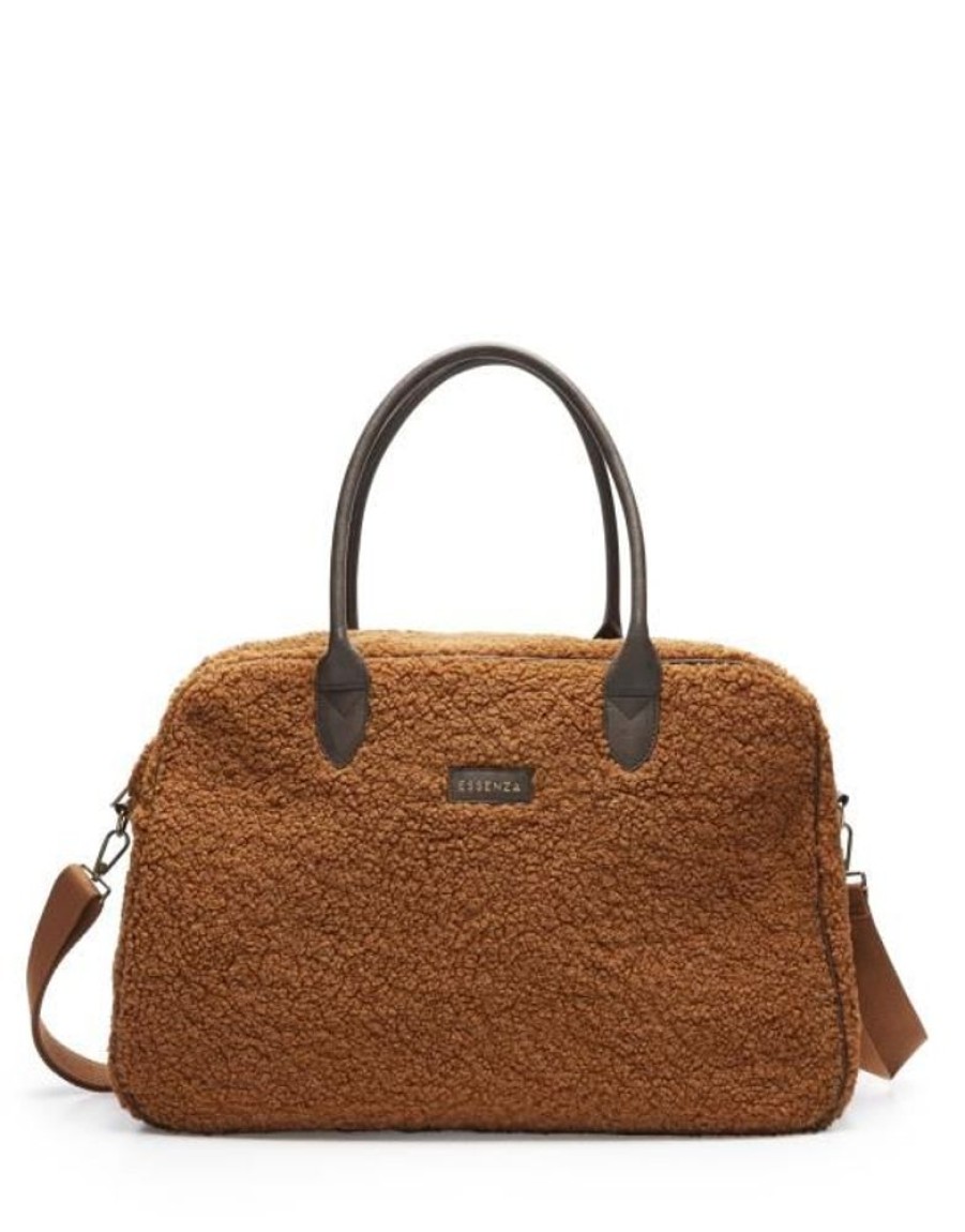 Weekendtassen | ESSENZA Weekendtassen Essenza Pebbles Teddy Weekendtas Leather Brown One Size