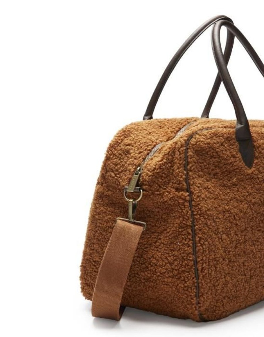 Weekendtassen | ESSENZA Weekendtassen Essenza Pebbles Teddy Weekendtas Leather Brown One Size