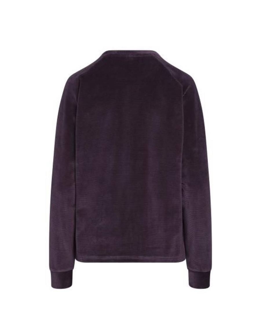 Shirts En Tops | ESSENZA Shirts En Tops Essenza Hella Uni Plum Wine Top Lange Mouw S