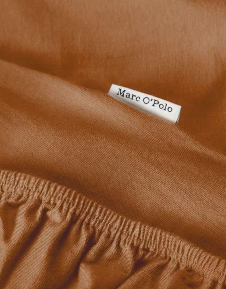 Hoeslakens | Marc O'Polo Hoeslakens Marc O'Polo Premium Organic Jersey Hoeslaken Sandstone 180-200 X 200-220 Cm