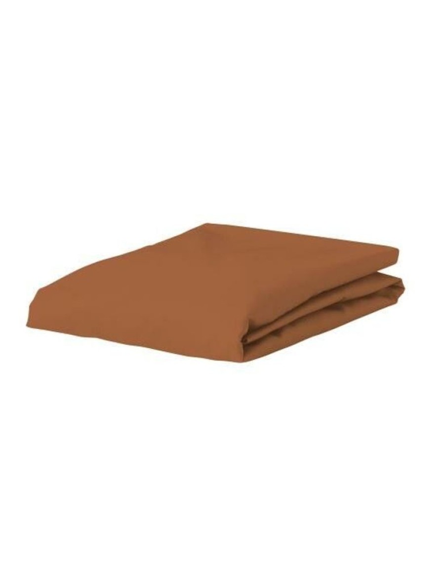 Hoeslakens | ESSENZA Hoeslakens Essenza Minte Hoeslaken Leather Brown 160 X 200 Cm