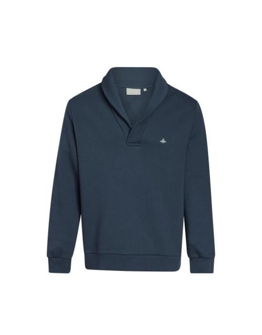 Truien En Vesten | ESSENZA Truien En Vesten Essenza Otus Uni Deep Sea Blue Sweater S