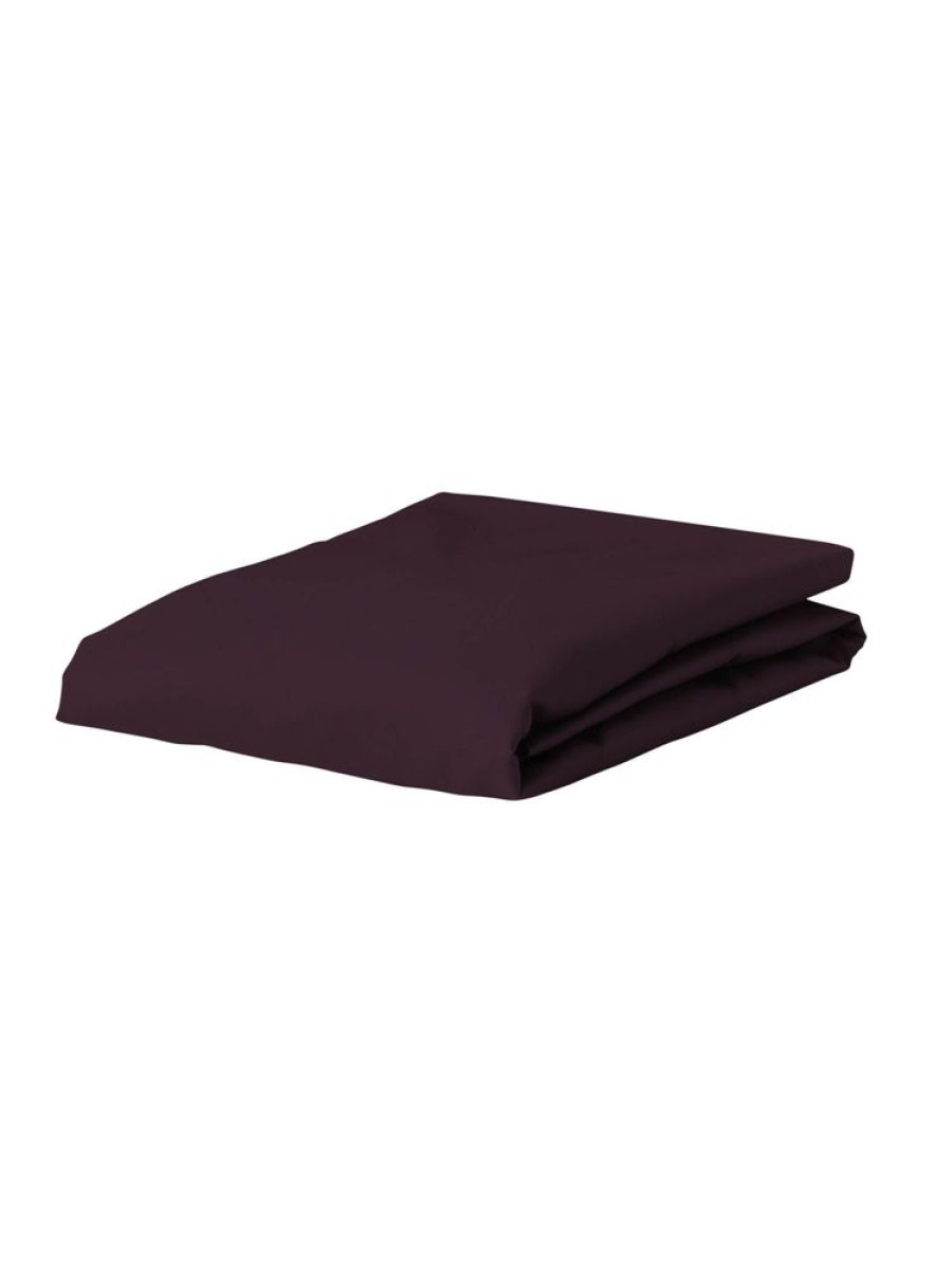 Hoeslakens | ESSENZA Hoeslakens Essenza The Perfect Organic Jersey Hoeslaken Burgundy 90-100 X 200-220 Cm