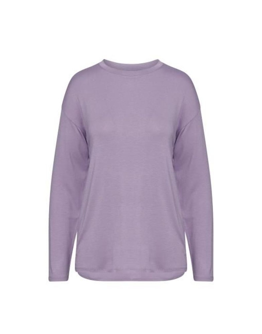 Shirts En Tops | ESSENZA Shirts En Tops Essenza Denna Uni Purple Violet Top Lange Mouw Xs