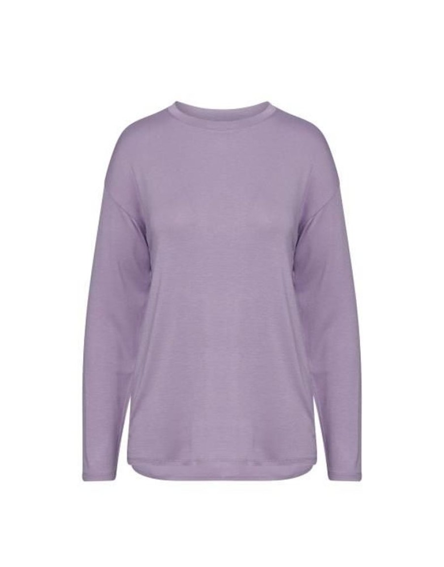 Shirts En Tops | ESSENZA Shirts En Tops Essenza Denna Uni Purple Violet Top Lange Mouw M