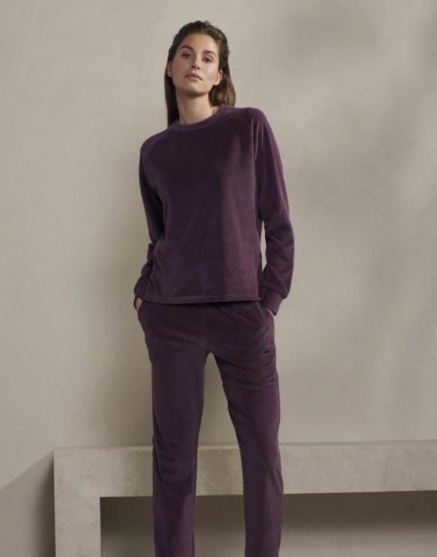 Shirts En Tops | ESSENZA Shirts En Tops Essenza Hella Uni Plum Wine Top Lange Mouw L