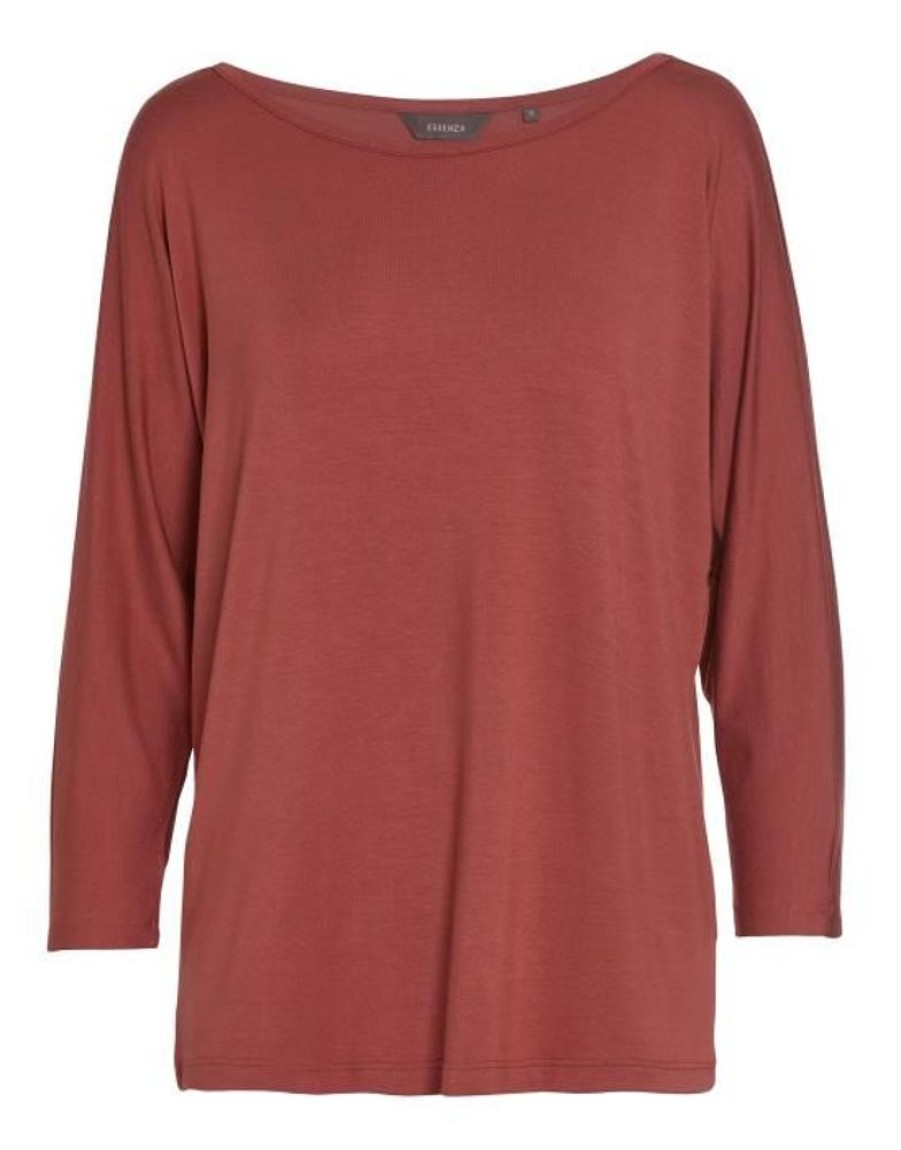 Shirts En Tops | ESSENZA Shirts En Tops Essenza Donna Uni Top 3/4 Mouw Marsala M