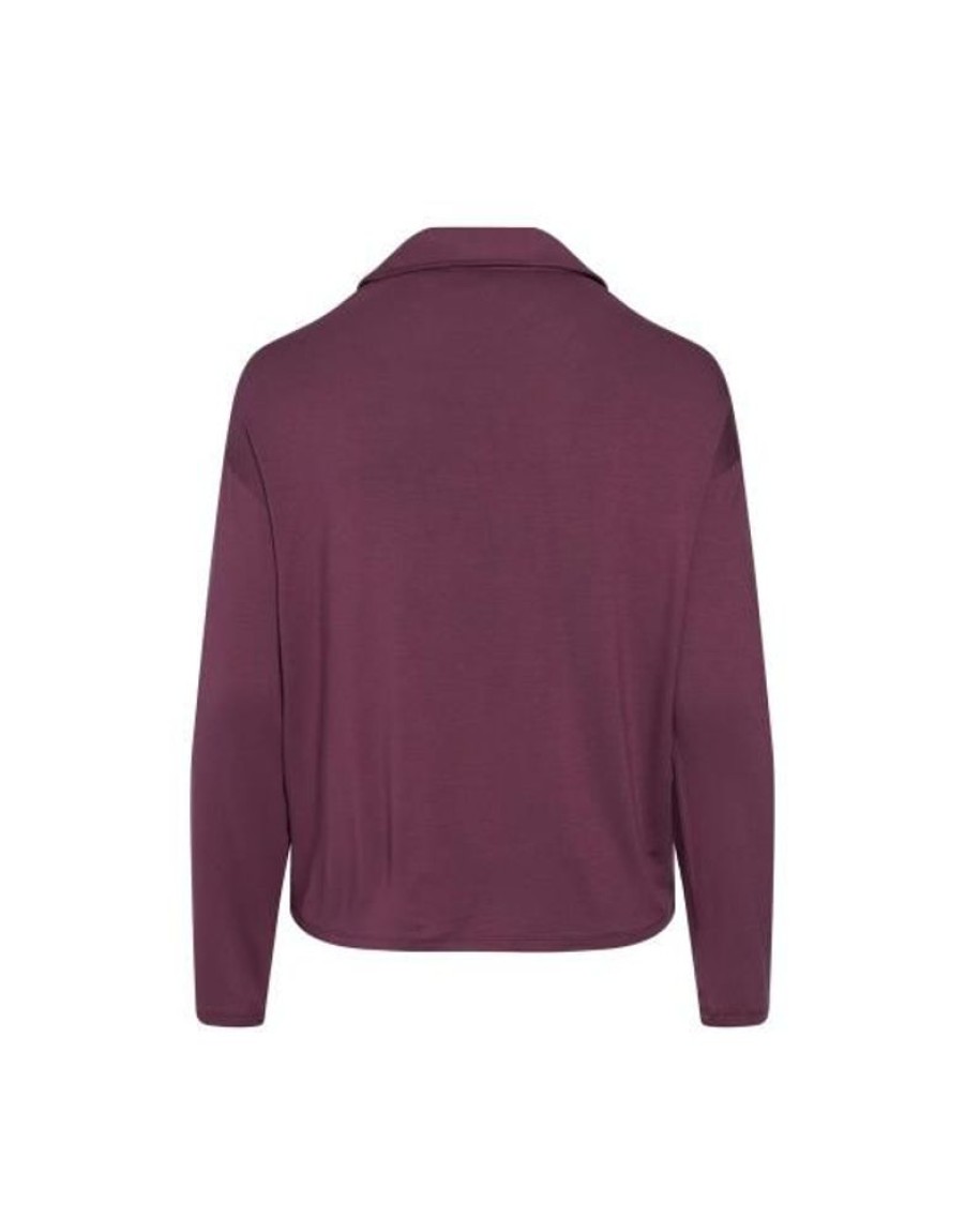 Shirts En Tops | ESSENZA Shirts En Tops Essenza Kae Uni Plum Wine Top Lange Mouw L