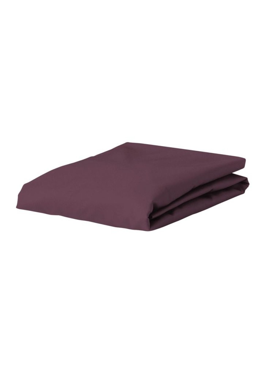 Hoeslakens | ESSENZA Hoeslakens Essenza The Perfect Organic Jersey Hoeslaken Marsala 180-200 X 200-220 Cm