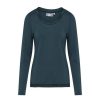 Shirts En Tops | ESSENZA Shirts En Tops Essenza Luyza Uni Deep Sea Blue Top Lange Mouw L