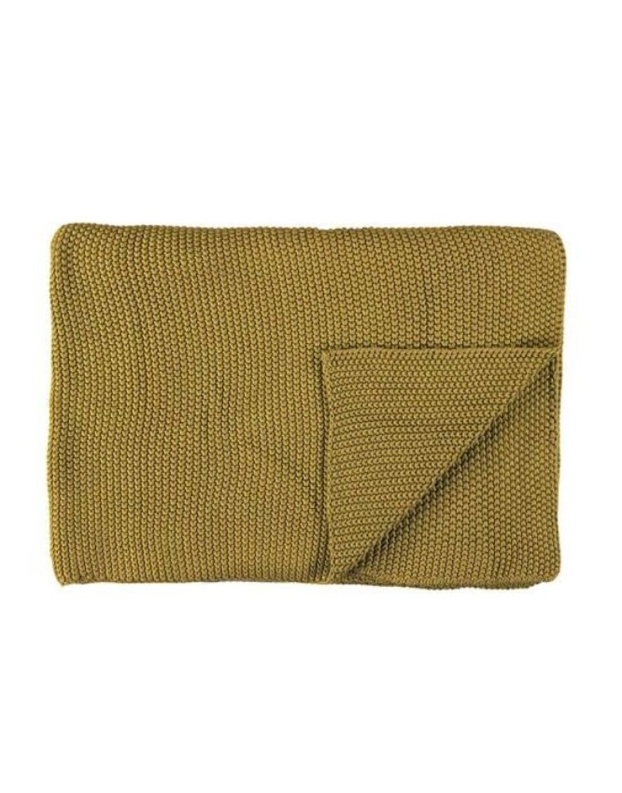 Plaids | Marc O'Polo Plaids Marc O'Polo Nordic Knit Plaid Oil Yellow 130 X 170 Cm