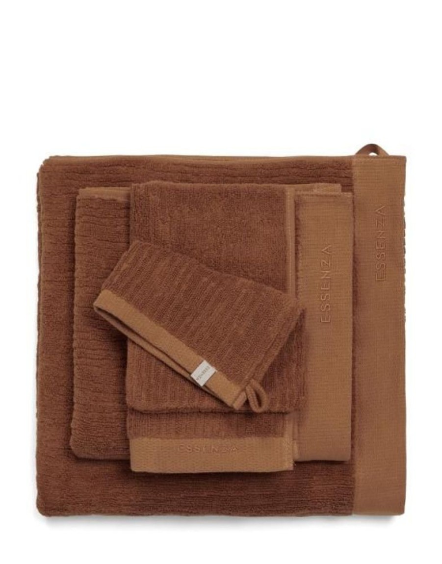 Handdoeken | ESSENZA Handdoeken Essenza Connect Organic Uni Handdoek Leather Brown 70 X 140 Cm