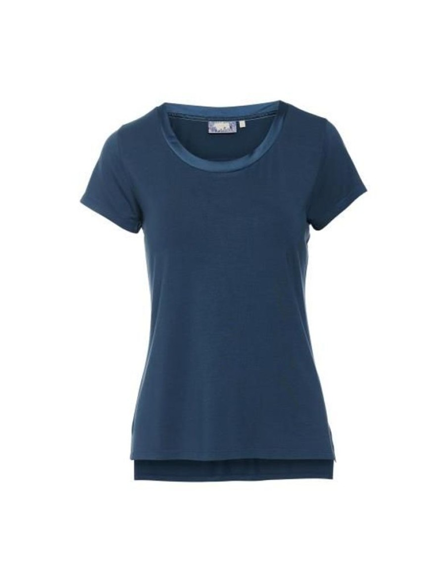 Shirts En Tops | ESSENZA Shirts En Tops Essenza Luyza Uni Sloe Blue Top Korte Mouw M