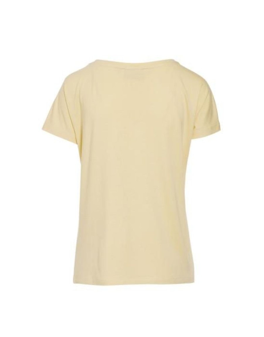 Shirts En Tops | ESSENZA Shirts En Tops Essenza Ellen Uni Yellow Straw Top Korte Mouw S