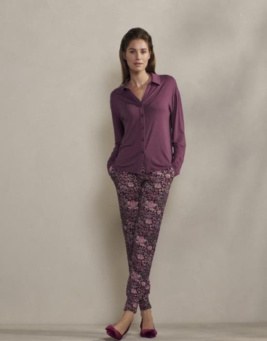 Broeken | ESSENZA Broeken Essenza Jules Ophelia Plum Wine Lange Broek M