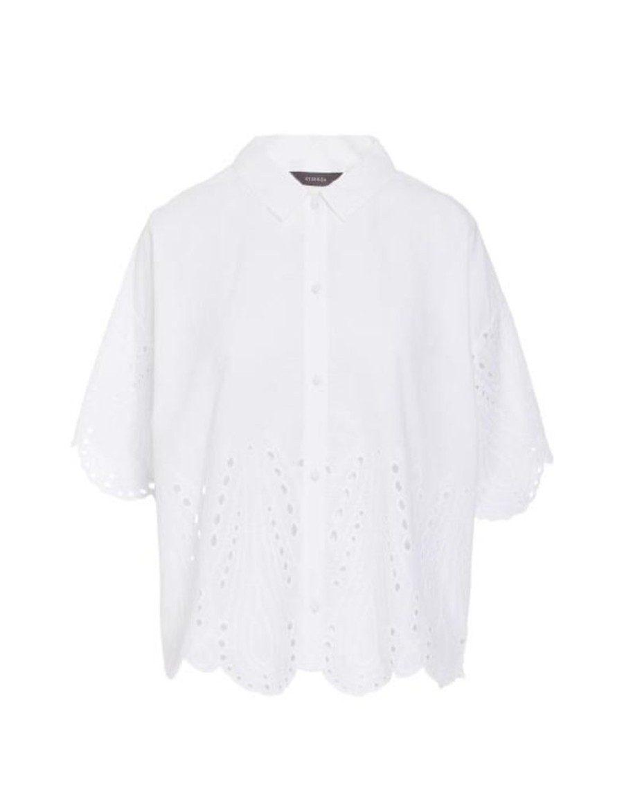 Shirts En Tops | ESSENZA Shirts En Tops Essenza Suki Tilia Pure White Pyjamatop 3/4 Mouw M