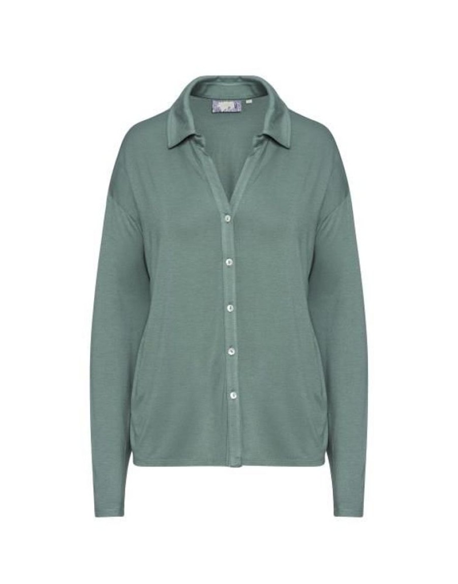 Shirts En Tops | ESSENZA Shirts En Tops Essenza Kae Uni Reef Green Top Lange Mouw Xl