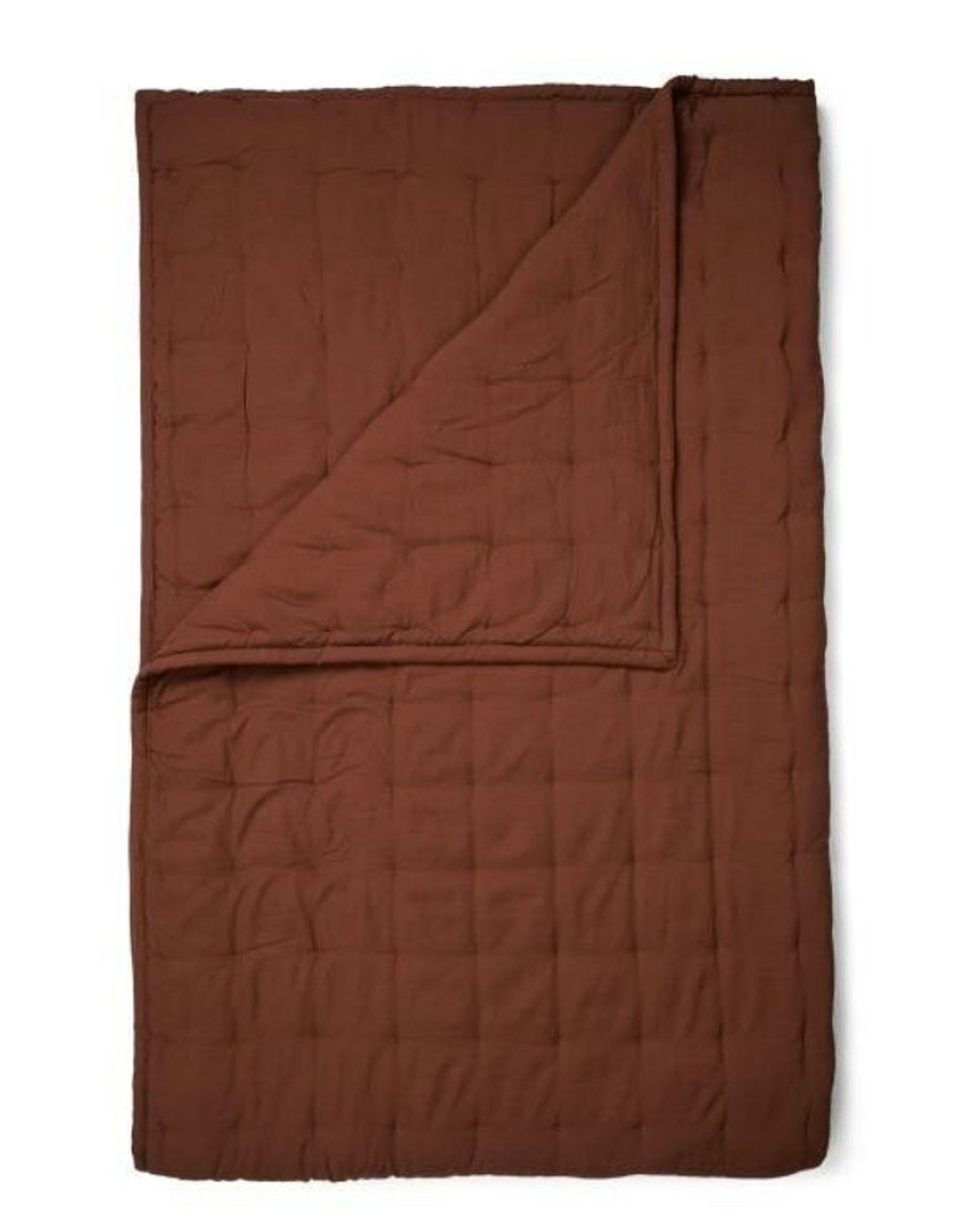 Plaids | ESSENZA Plaids Essenza Ruth Sprei Shell Brown 150 X 200 Cm