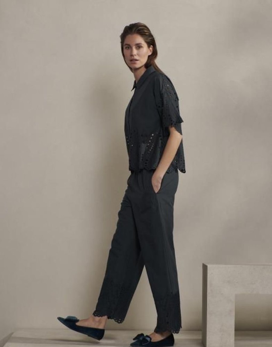 Shirts En Tops | ESSENZA Shirts En Tops Essenza Suki Tilia Darkest Blue Pyjamatop 3/4 Mouw Xl