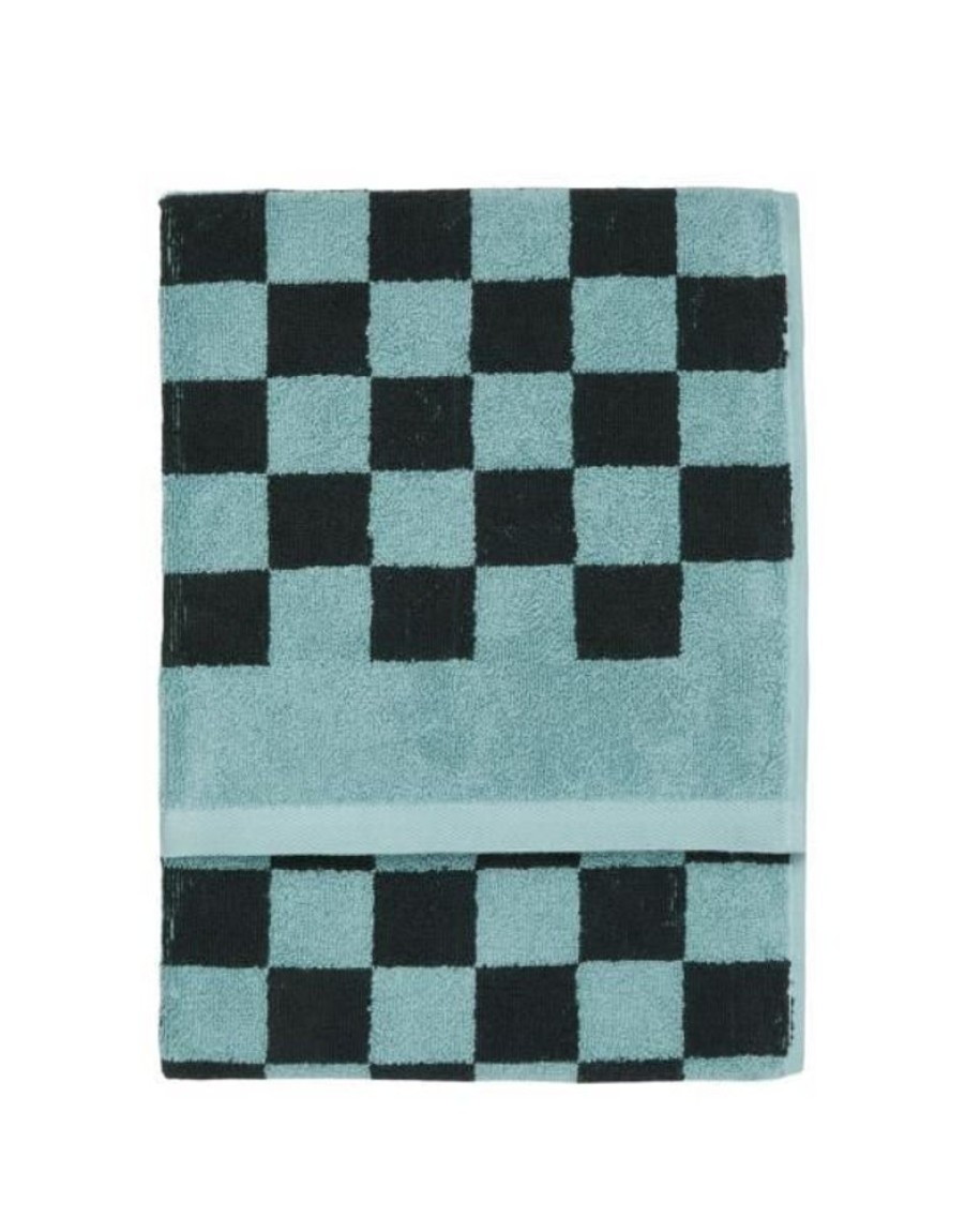 Handdoeken | Marc O'Polo Handdoeken Marc O'Polo Checker Aquamarine Handdoek 50 X 100 Cm