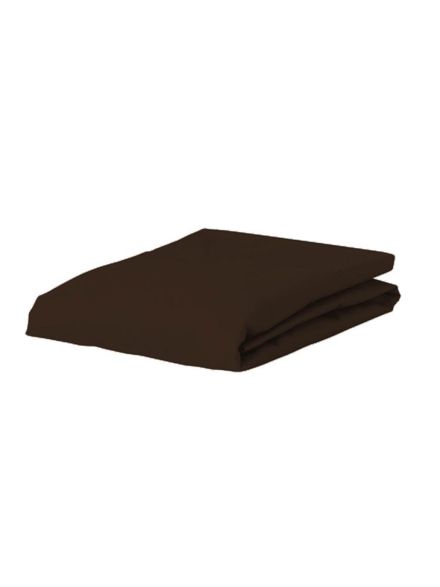 Hoeslakens | ESSENZA Hoeslakens Essenza The Perfect Organic Jersey Hoeslaken Chocolate 180-200 X 200-220 Cm