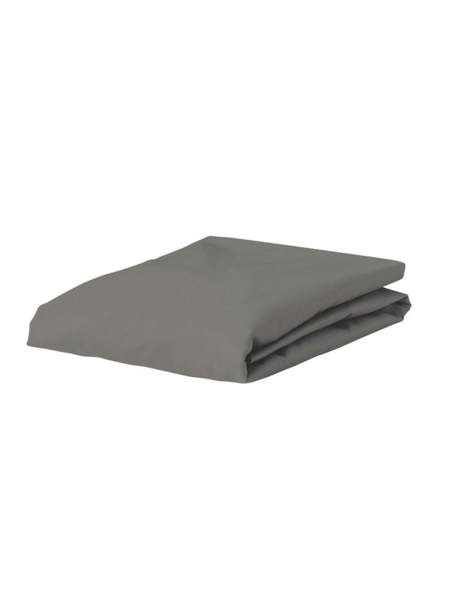 Hoeslakens | ESSENZA Hoeslakens Essenza The Perfect Organic Jersey Hoeslaken Steel Grey 90-100 X 200-220 Cm