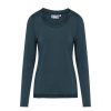 Shirts En Tops | ESSENZA Shirts En Tops Essenza Luyza Uni Deep Sea Blue Top Lange Mouw Xl