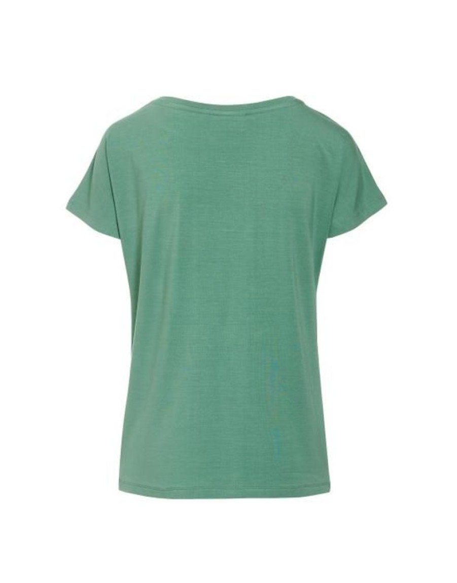 Shirts En Tops | ESSENZA Shirts En Tops Essenza Ellen Uni Verdant Green Top Korte Mouw M